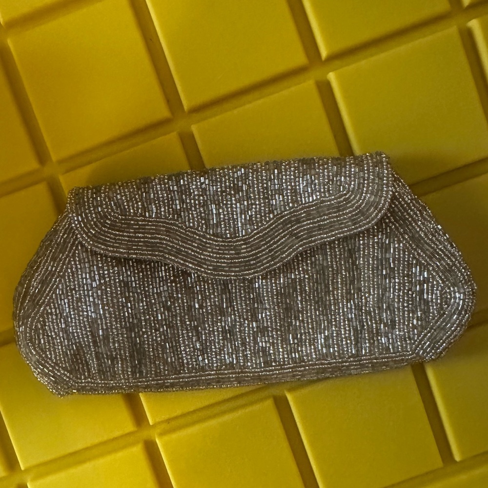 BHLDN by Anthropologie Elegant Gold Beaded Clutch